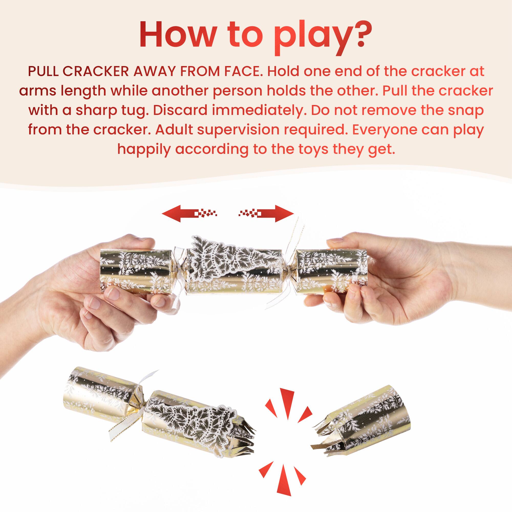 Glitzhome® 12PK 1.5"D x 10"H Christmas Tree Party Crackers with Gift Contents